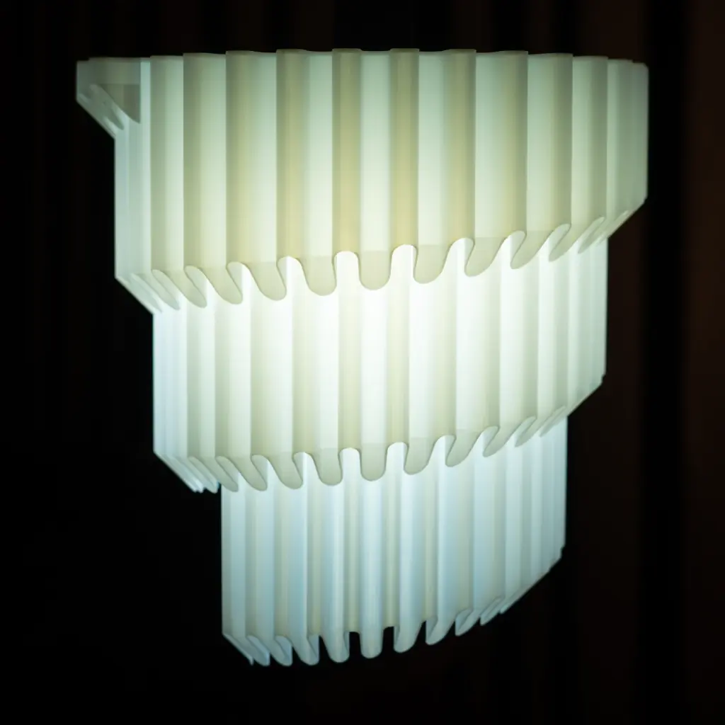 [AGHL_11_NW_L] Unfurling ripple - Natural White Hanging/Pendant Lampshade