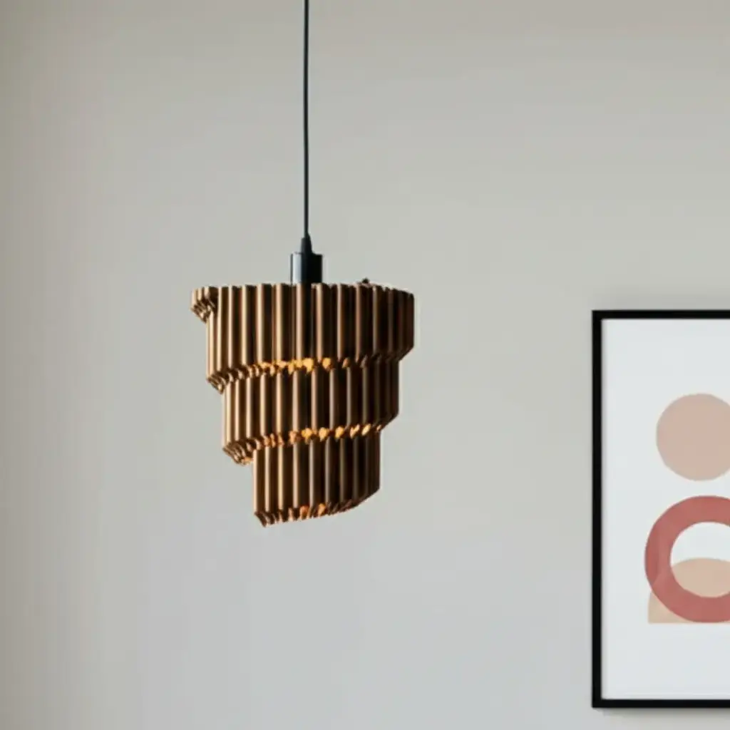 [AGHL_11_AB_L] Unfurling ripple - Antique Brass Hanging/Pendant Lampshade